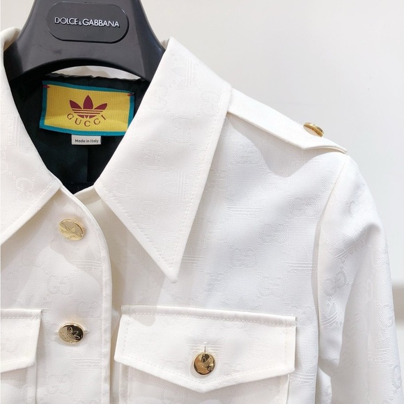 Authentic Gucci White Jacket with Green and Red Accents - Picture 3 of 7
